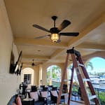 Installed ceiling fan on lanai.