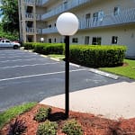 Fixed outdoor lighting pole.