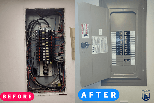 Changed out unsafe fpe electrical service panel.